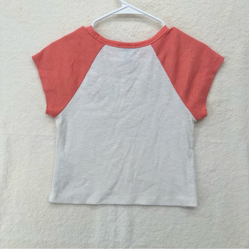 Forever 21 Raglan Baseball Tee Style Graphic Top - Picture 2 of 5